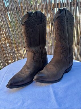 Frye Billy Pull On Brown Leather Western Cowboy Boots Size 9